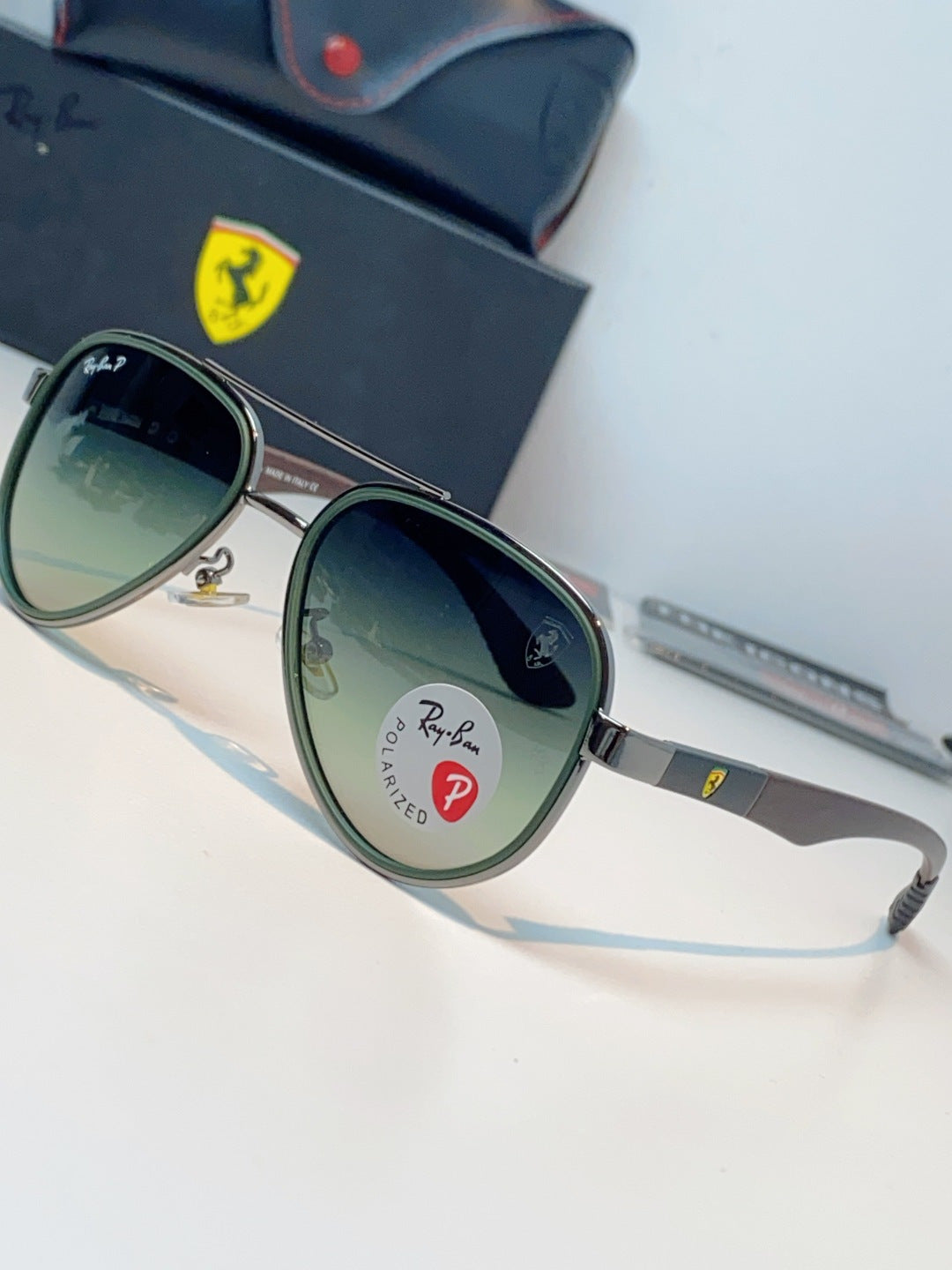 Ray-Ban RB5602 Polarized Metal Aviator Gray Lens Sunglasses for Men & - 358984 - detail image 7