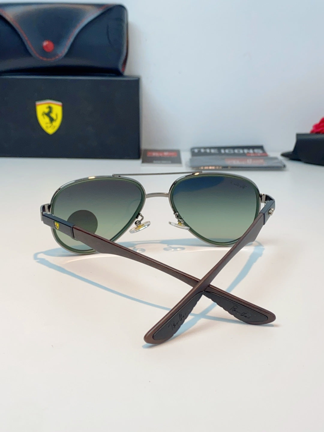 Ray-Ban RB5602 Polarized Metal Aviator Gray Lens Sunglasses for Men & - 358984 - detail image 3