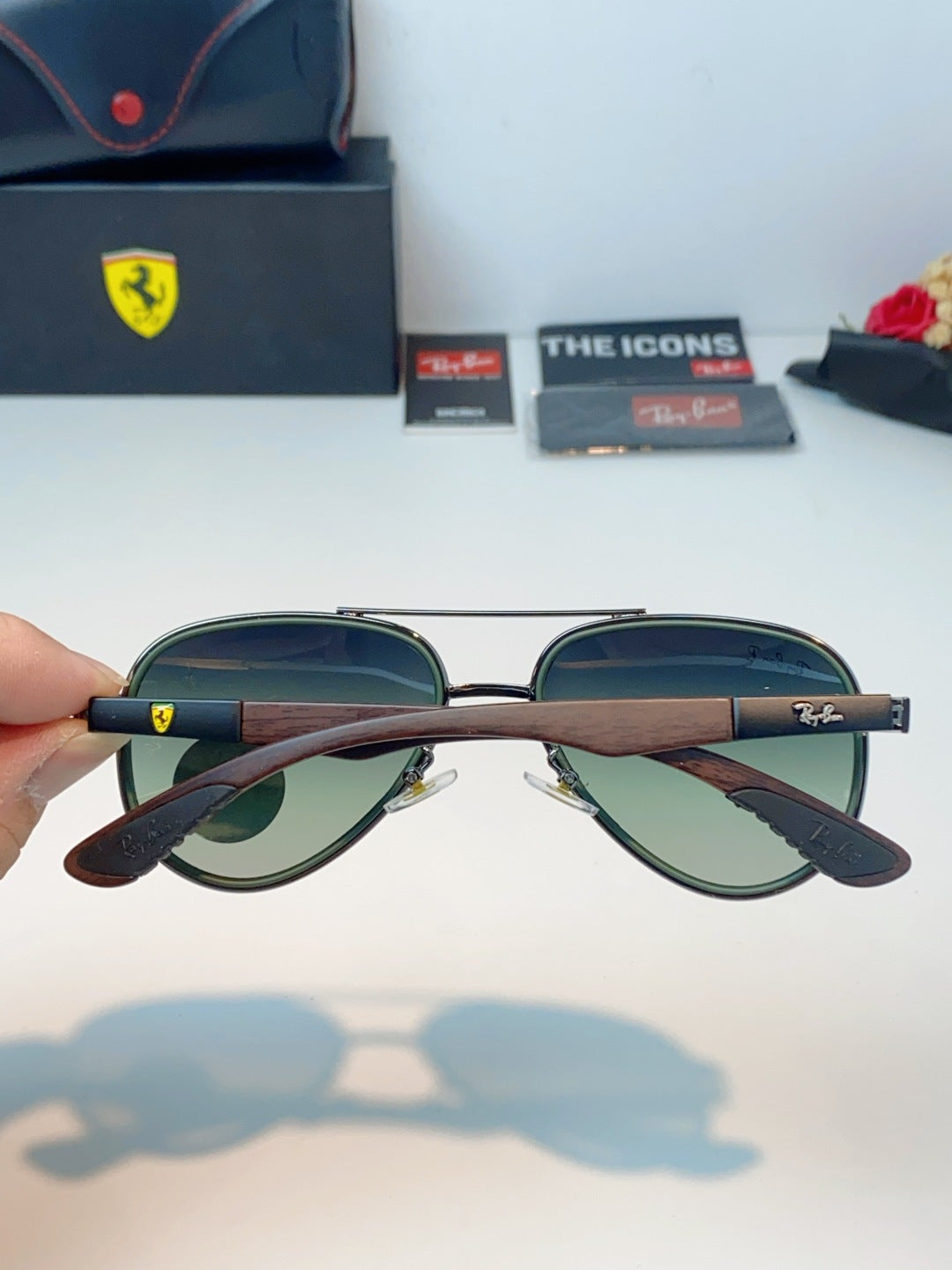 Ray-Ban RB5602 Polarized Metal Aviator Gray Lens Sunglasses for Men & - 358984 - detail image 5
