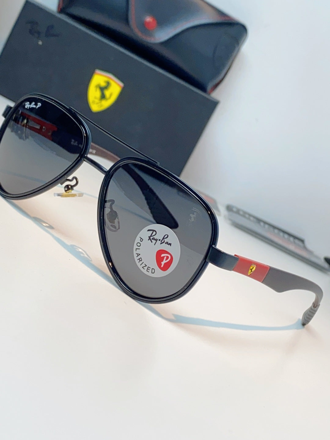 Ray-Ban RB5602 Polarized Metal Aviator Gray Lens Sunglasses for Men & Women - detail image 7