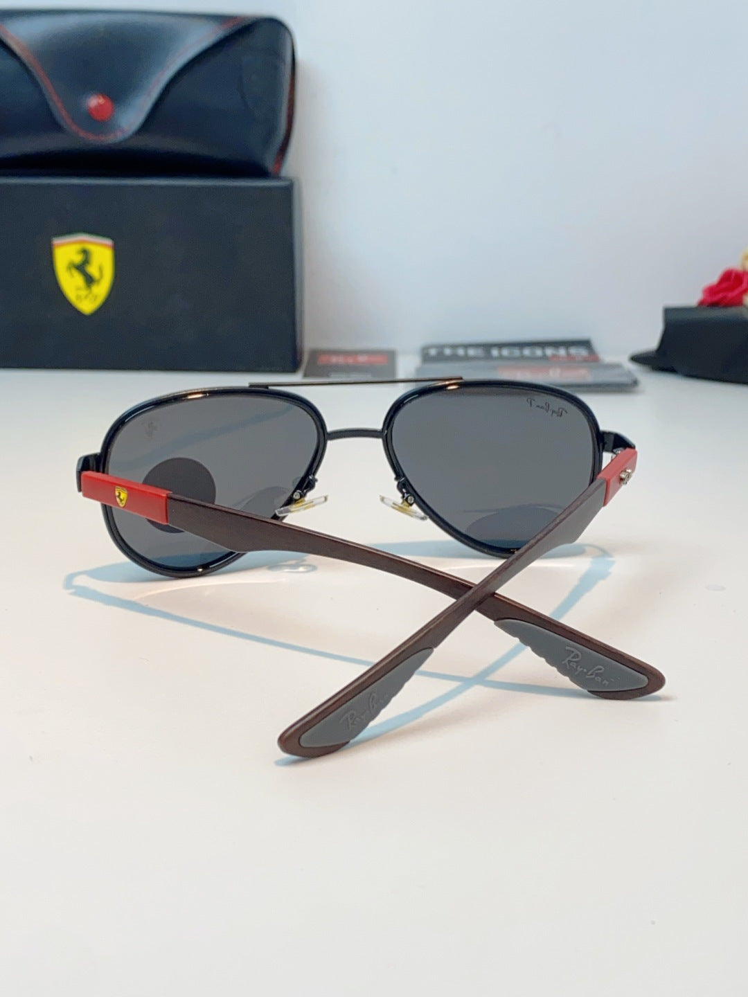 Ray-Ban RB5602 Polarized Metal Aviator Gray Lens Sunglasses for Men & Women - detail image 3