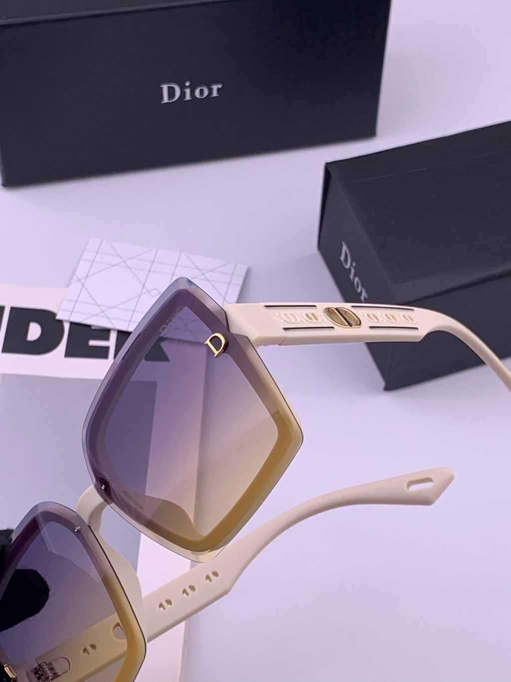 Dior CD2590 Polarized Square Red Lens Sunglasses for Women - 358172 - detail image 3