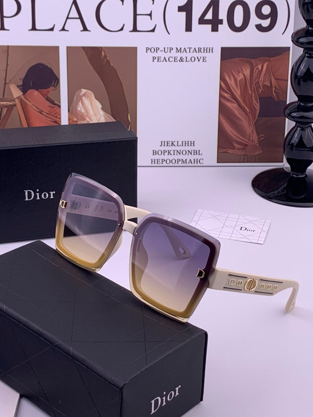 Dior CD2590 Polarized Square Red Lens Sunglasses for Women - 358172 - detail image 2