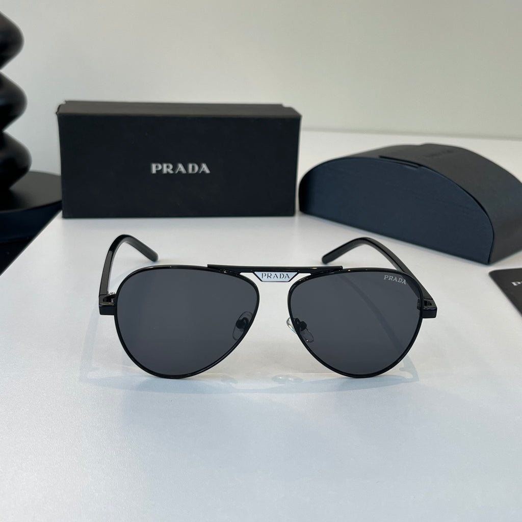 Prada Metal Aviator Black Lens Sunglasses for Men & Women - 382571 - detail image 2