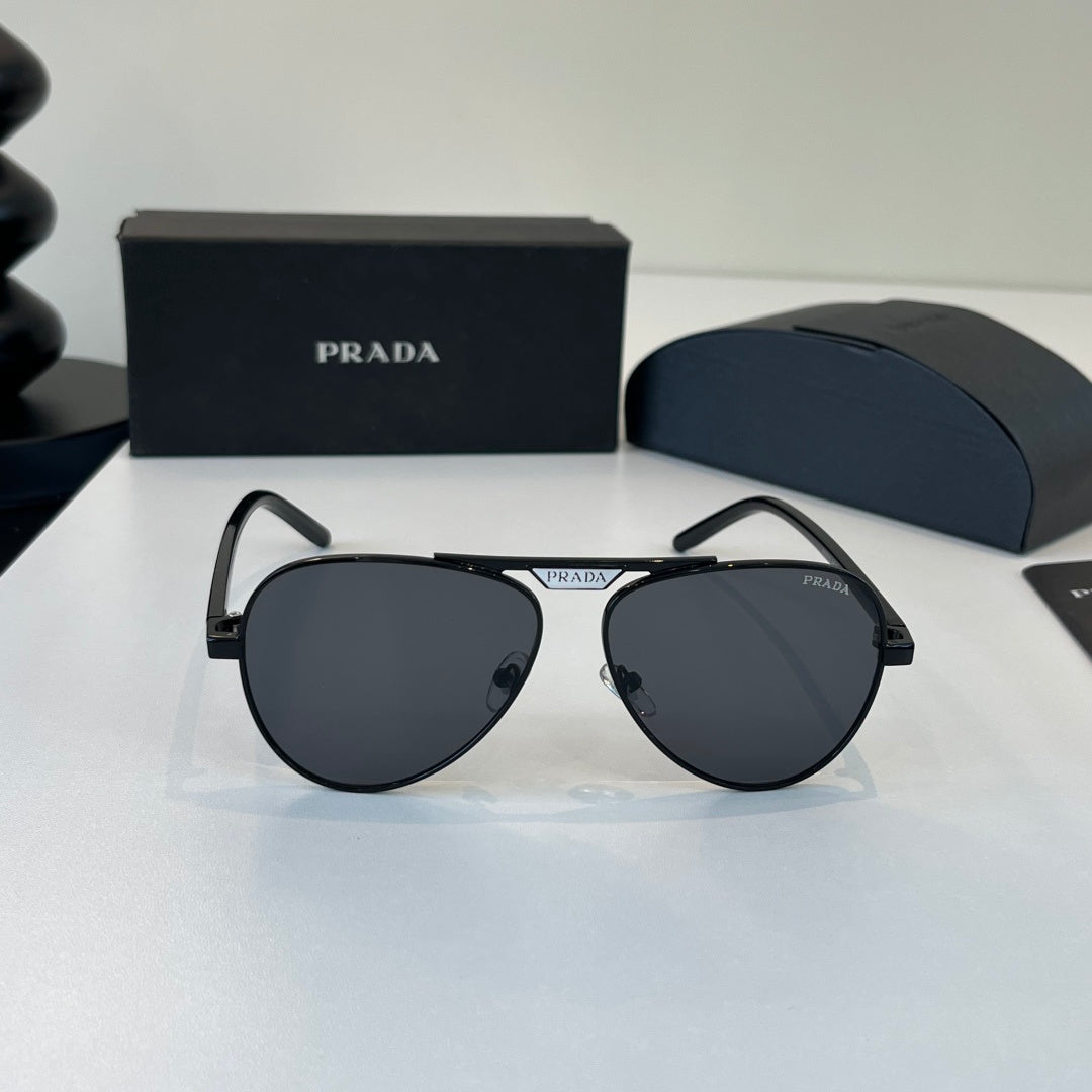 Prada Metal Aviator Black Lens Sunglasses for Men & Women - 382571 - detail image 2