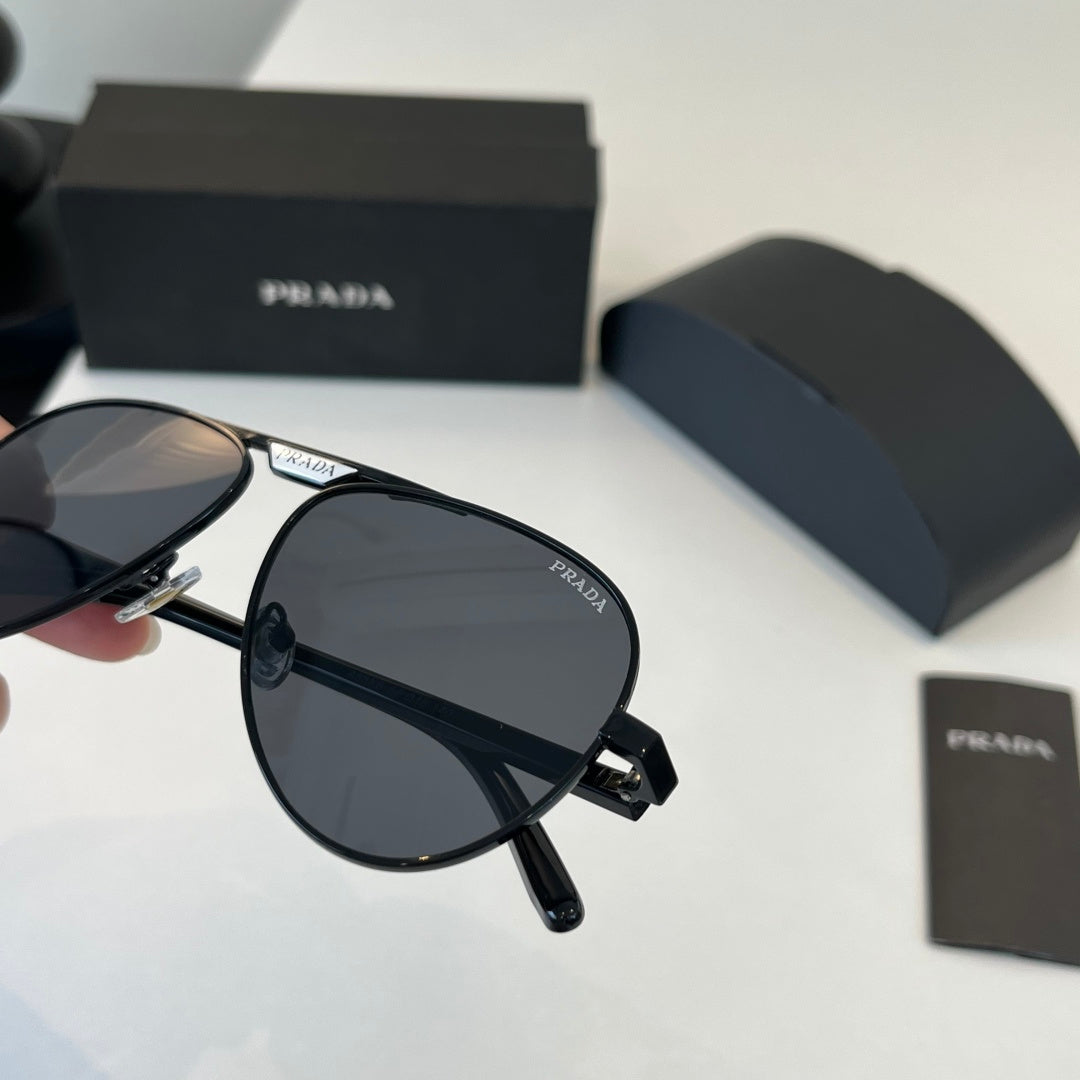 Prada Metal Aviator Black Lens Sunglasses for Men & Women - 382571 - detail image 6