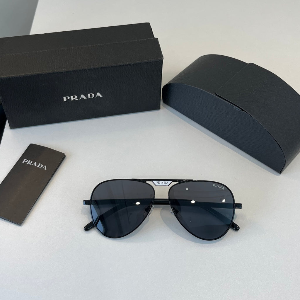 Prada Metal Aviator Black Lens Sunglasses for Men & Women - 382571 - detail image 4