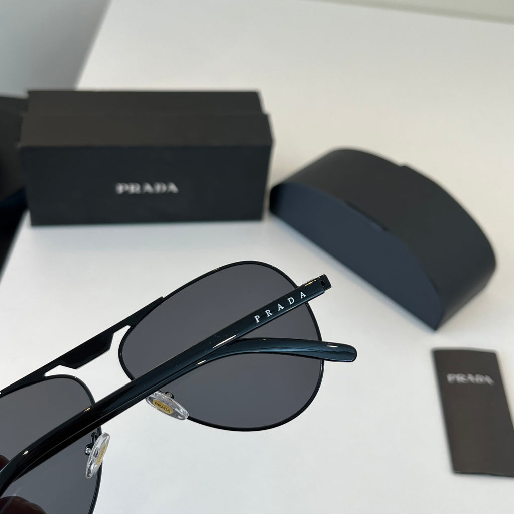 Prada Metal Aviator Black Lens Sunglasses for Men & Women - 382571 - detail image 7