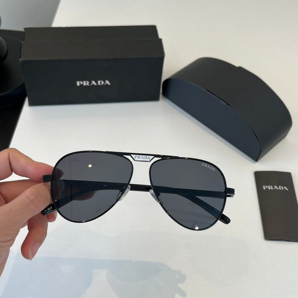 Prada Metal Aviator Black Lens Sunglasses for Men & Women - 382571 - detail image 5