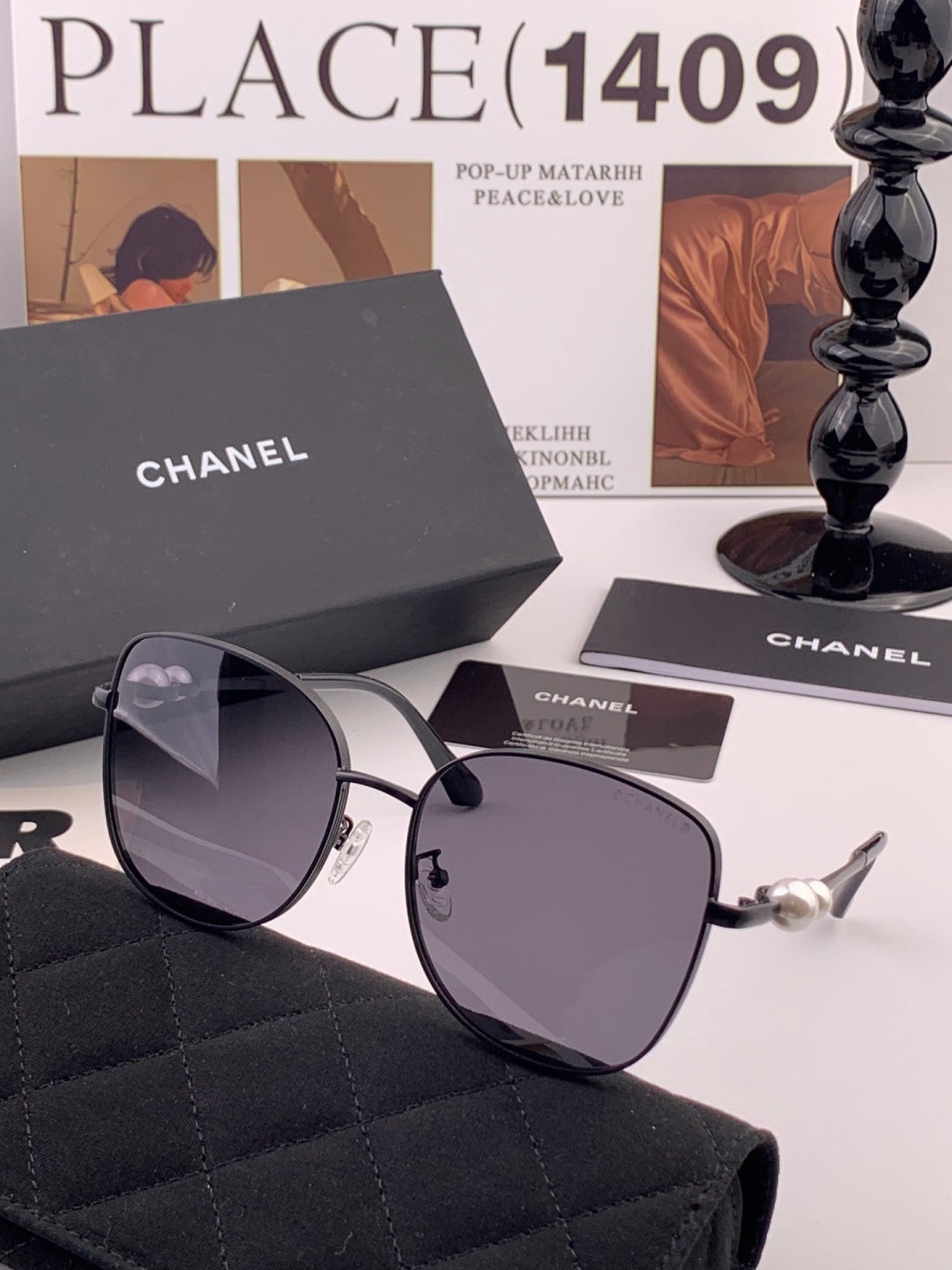Chanel CH5759 Polarized Oversized Black Lens Sunglasses for Men & Wom - 358138 - detail image 5
