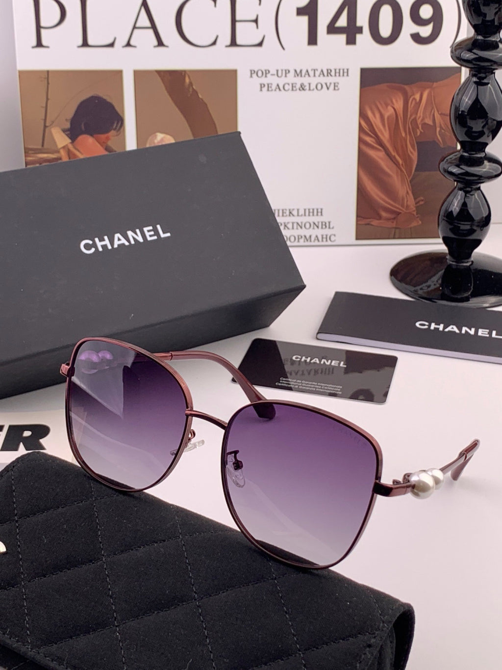 Chanel CH5759 Polarized Oversized Black Lens Sunglasses for Men & Wom - 358138 - detail image 4