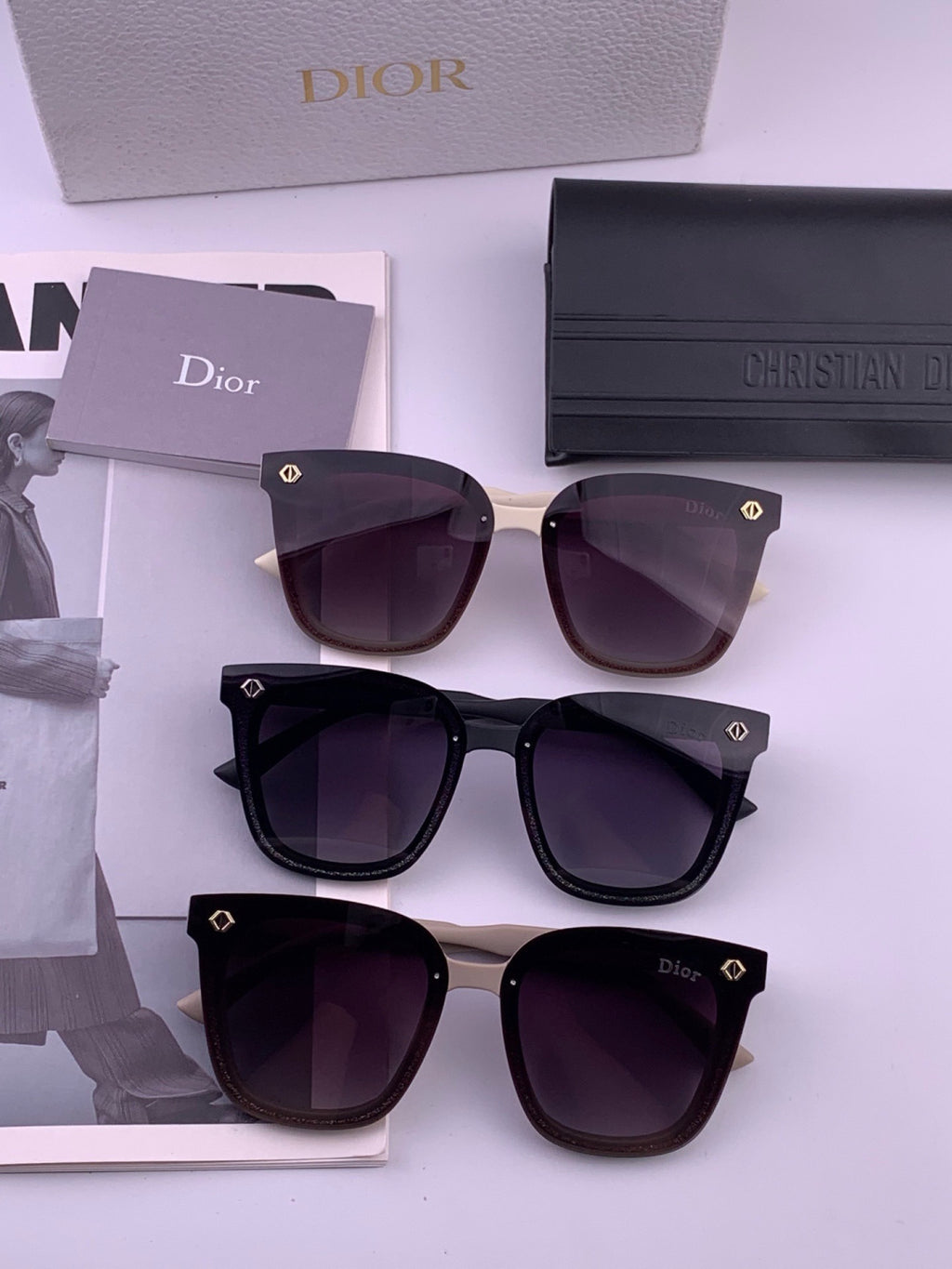 Dior CD1972 Polarized Square Gold Lens Sunglasses for Women - 358168 - detail image 4