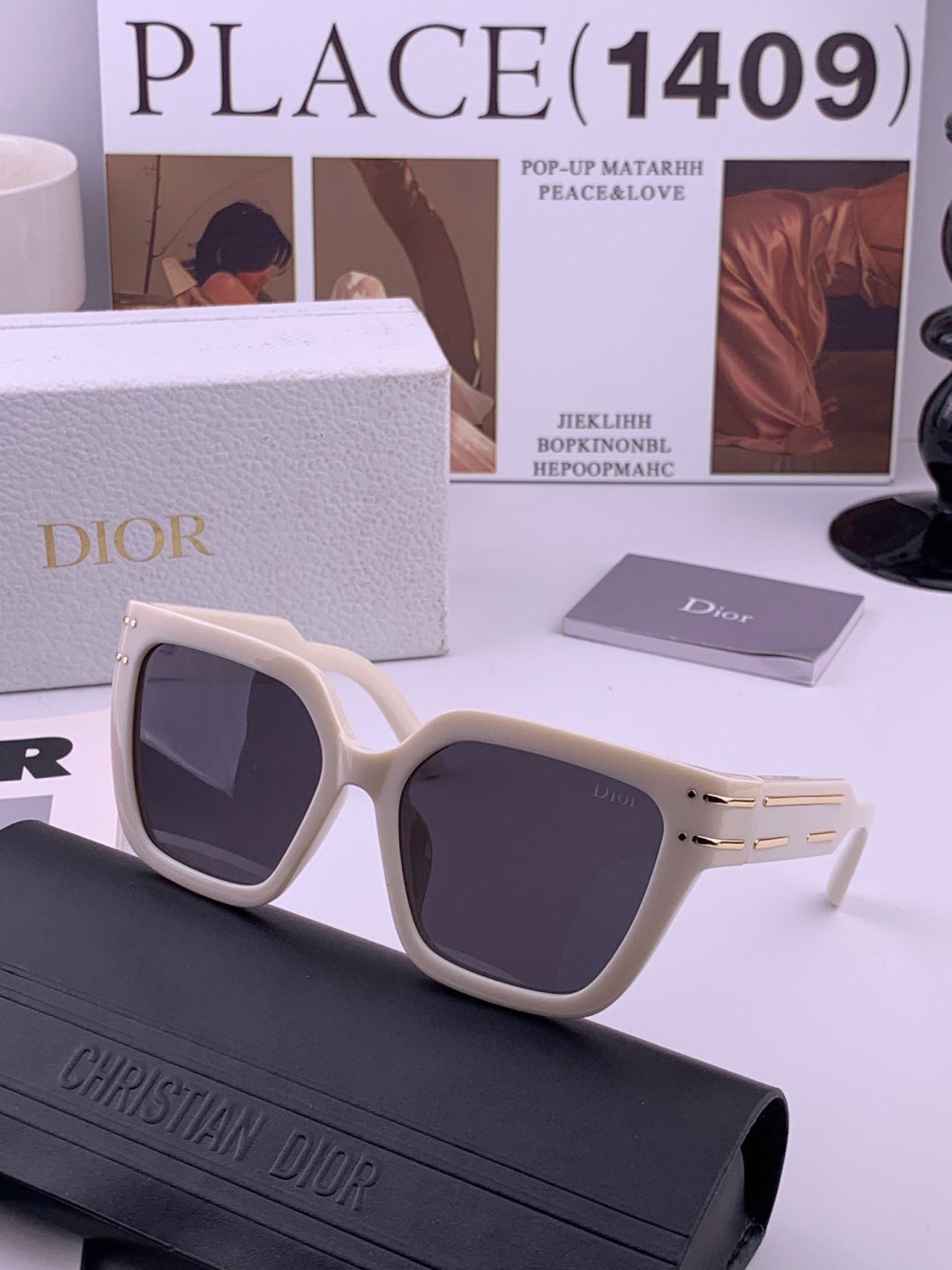 Dior CD9990 Polarized Square Black Lens Sunglasses for Women - 358169 - detail image 4