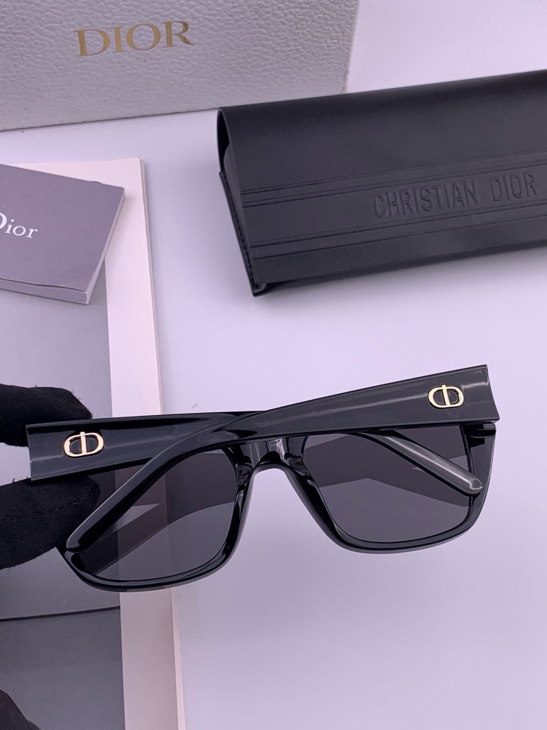 Dior CD6820 Polarized Square Black Lens Sunglasses for Women - 358170 - detail image 4