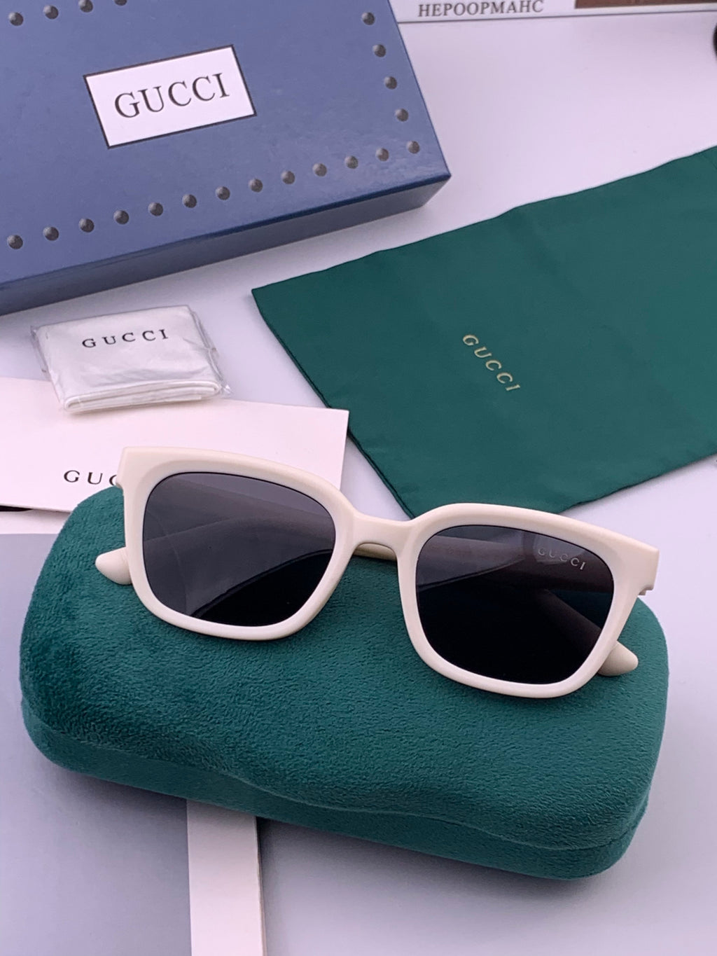 Gucci G5108 Polarized Square Black Lens Sunglasses for Women - 357930 - detail image 7