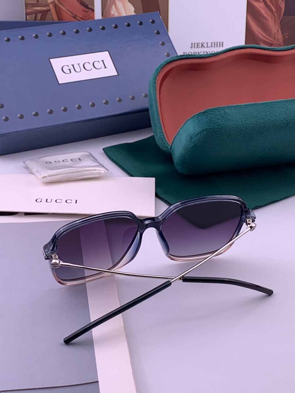 Gucci G9747 Polarized Round Black Lens Sunglasses for Women - 357932 - detail image 4