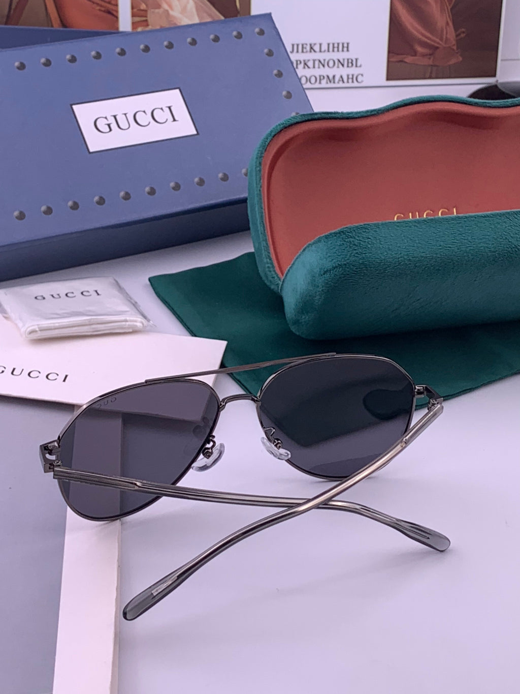 Gucci 5327 Polarized Aviator Gold Lens Sunglasses for Men & Women - 357889 - detail image 7