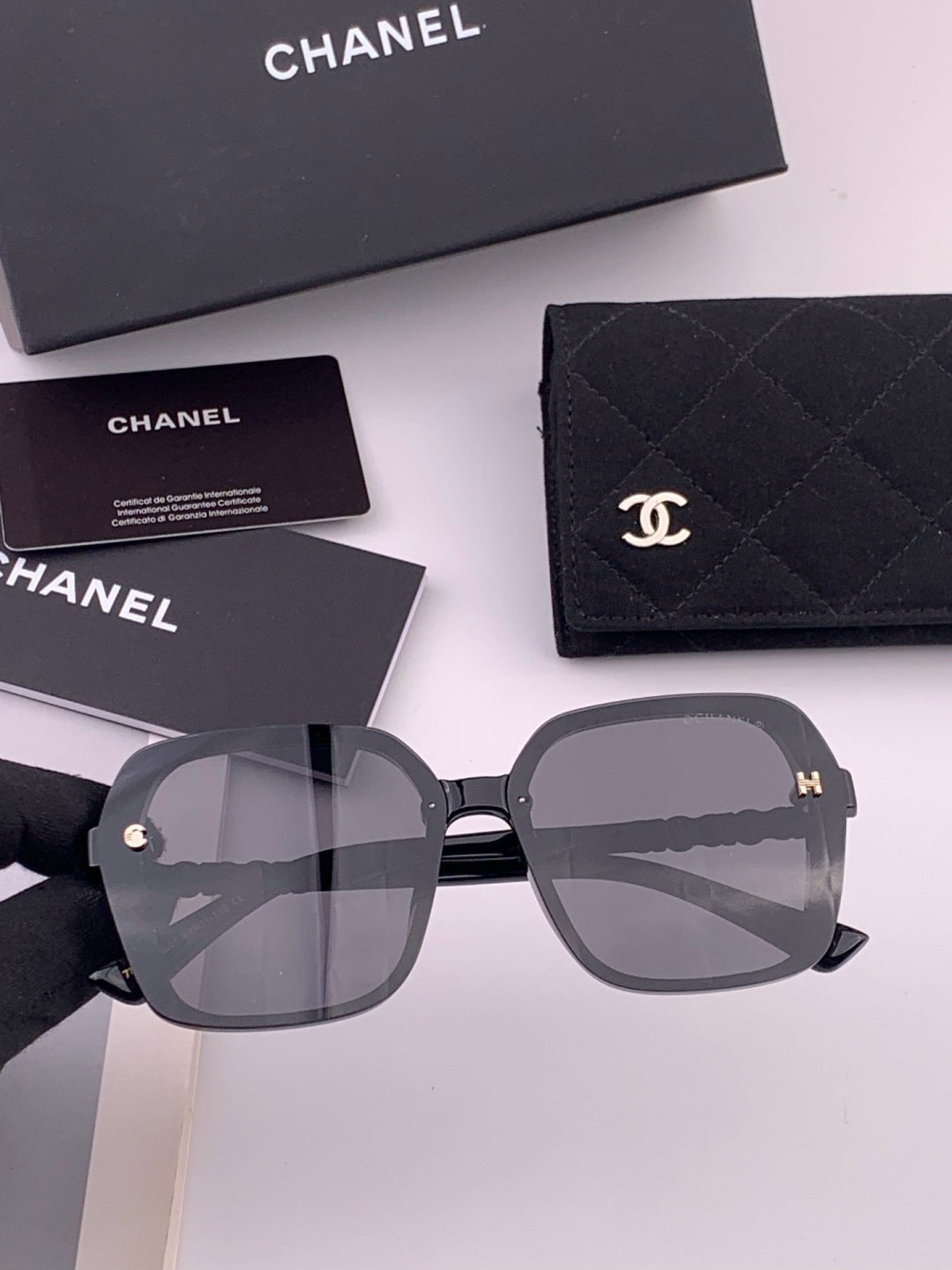Chanel CH8788 Polarized Oversized Black Lens Sunglasses for Men & Wom - 357986