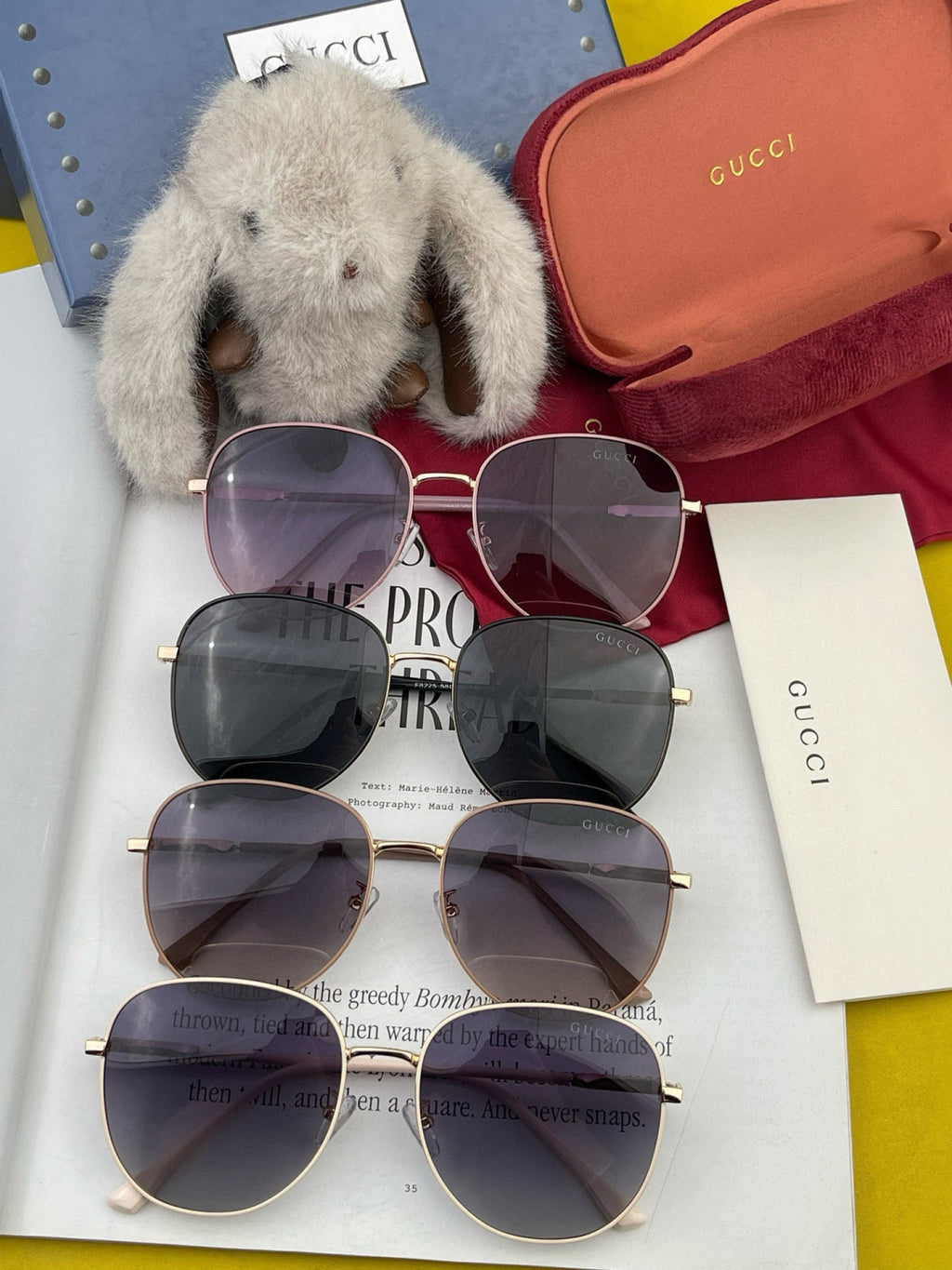 Gucci G5822 Polarized Oversized Gold Lens Sunglasses for Men & Women - 357885 - detail image 6