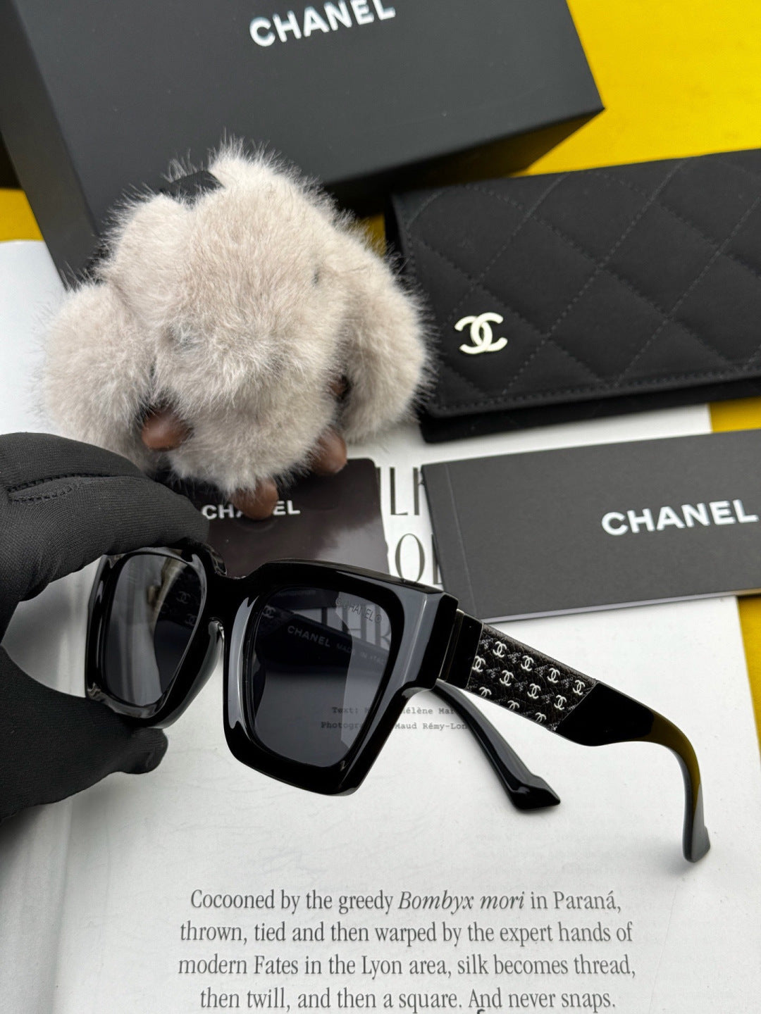 Chanel CH6132 Polarized Square Gold Lens Sunglasses for Men & Women - 358157 - detail image 2