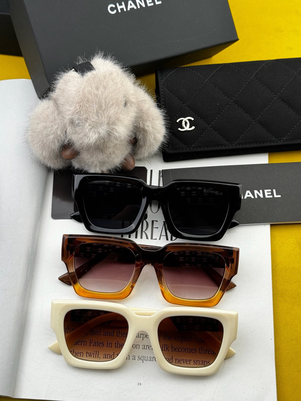 Chanel CH6132 Polarized Square Gold Lens Sunglasses for Men & Women - 358157 - detail image 4