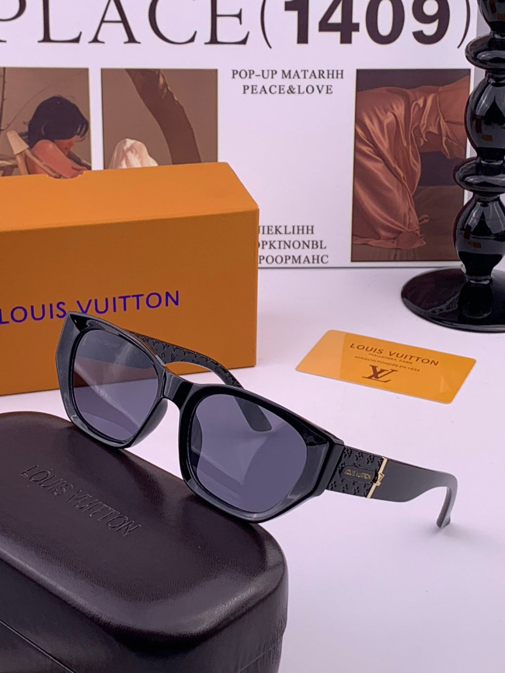 Louis Vuitton L17000 Square Black Lens Sunglasses for Men & Women - 357656