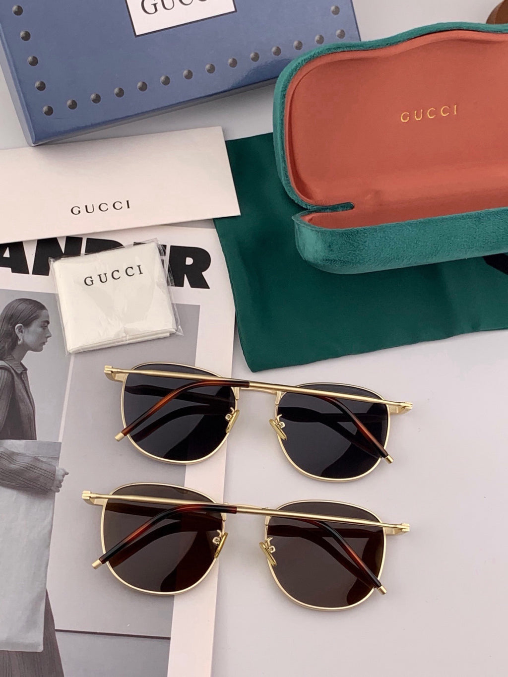 Gucci 7805 Polarized Aviator Black Lens Sunglasses for Men & Women - 357858 - detail image 5