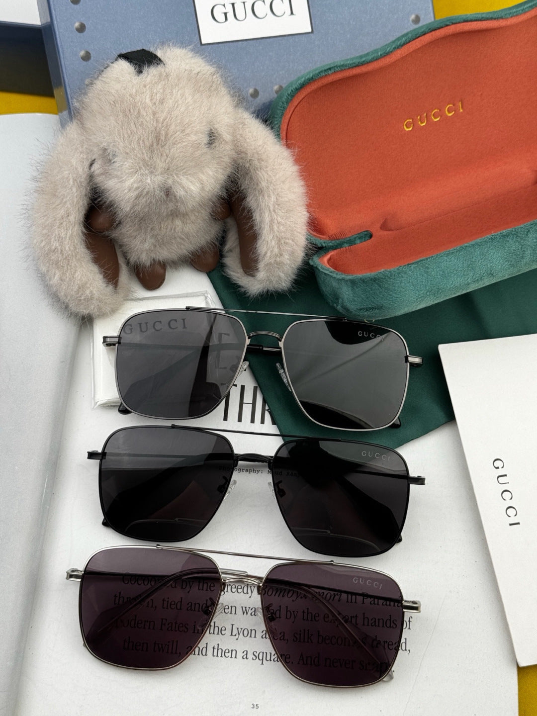 Gucci G4203 Polarized Aviator Gold Lens Sunglasses for Men & Women - 357859 - detail image 7