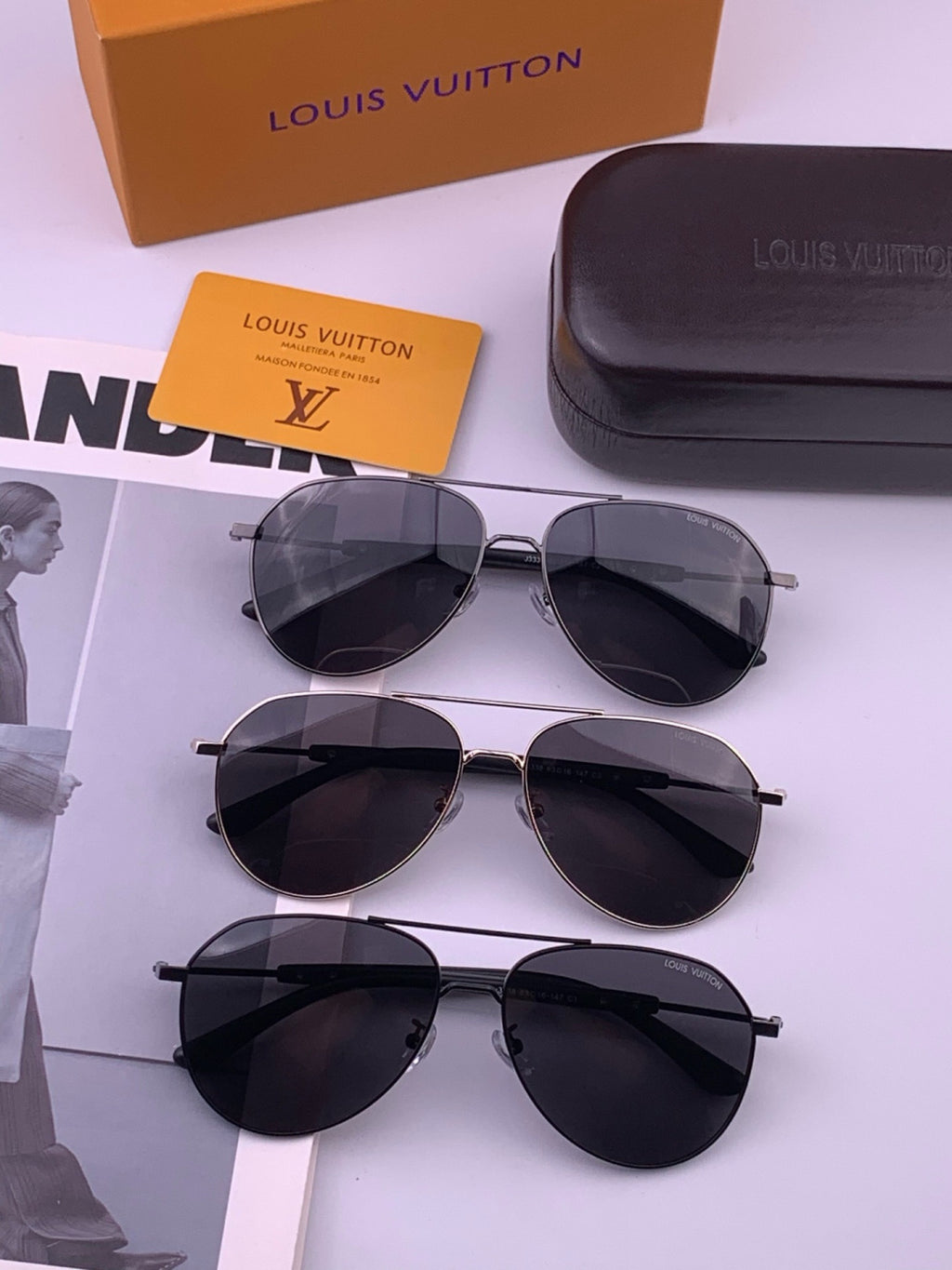 Louis Vuitton L8333 Polarized Aviator Black Lens Sunglasses for Men & - 357624 - detail image 8
