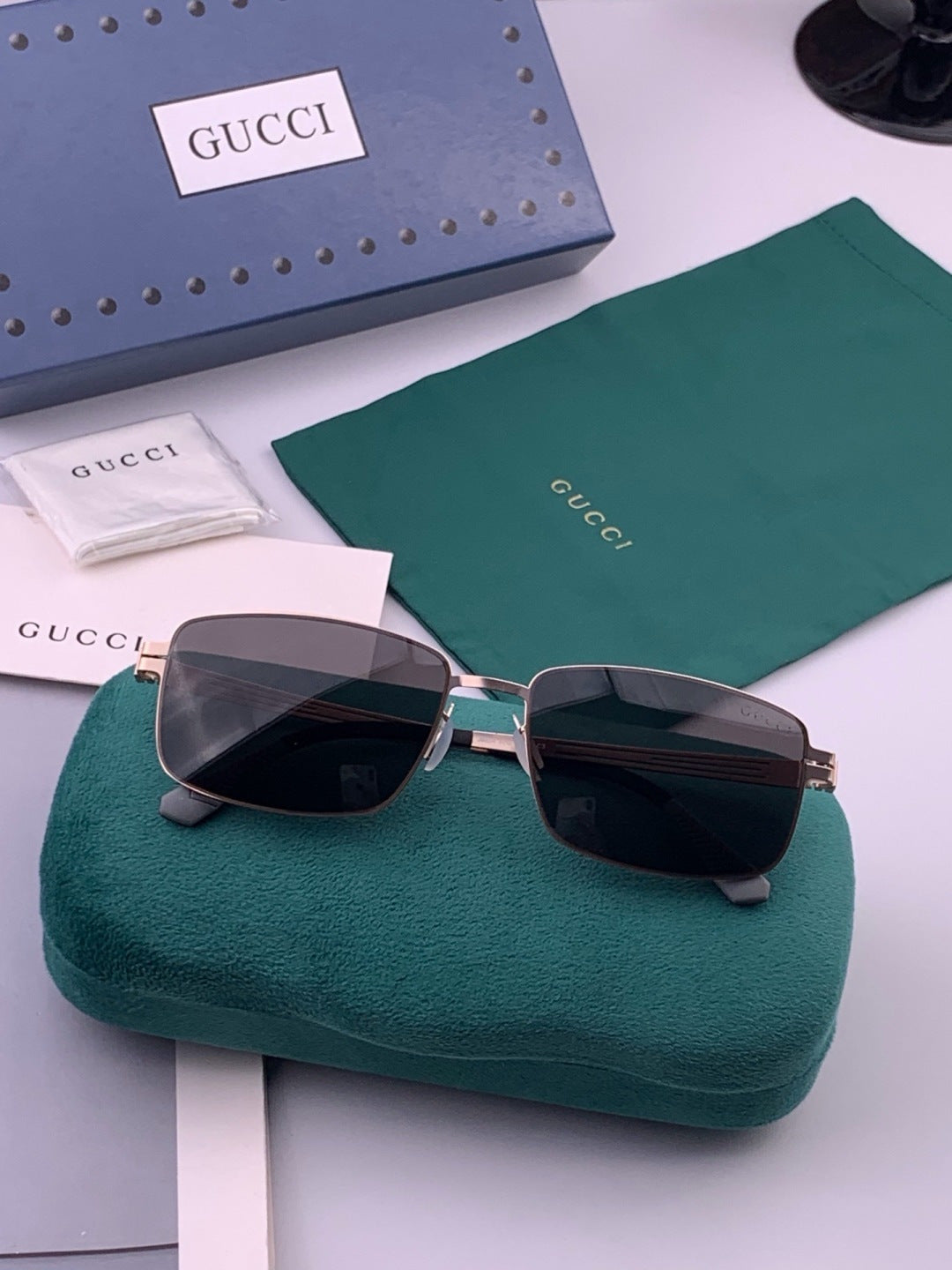 Gucci G4805 Polarized Aviator Black Lens Sunglasses for Men - 357827 - detail image 6