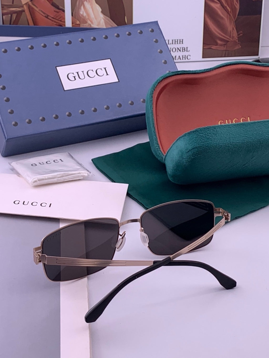 Gucci G4805 Polarized Aviator Black Lens Sunglasses for Men - 357827 - detail image 7