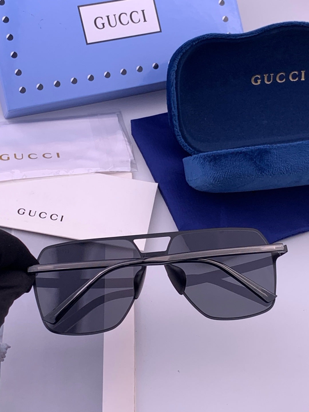 Gucci G11803 Polarized Aviator Orange Lens Sunglasses for Men - 357832 - detail image 4