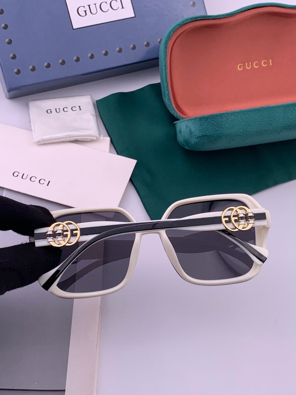 Gucci G0772 Polarized Square Gold Lens Sunglasses for Women - 357805 - detail image 6