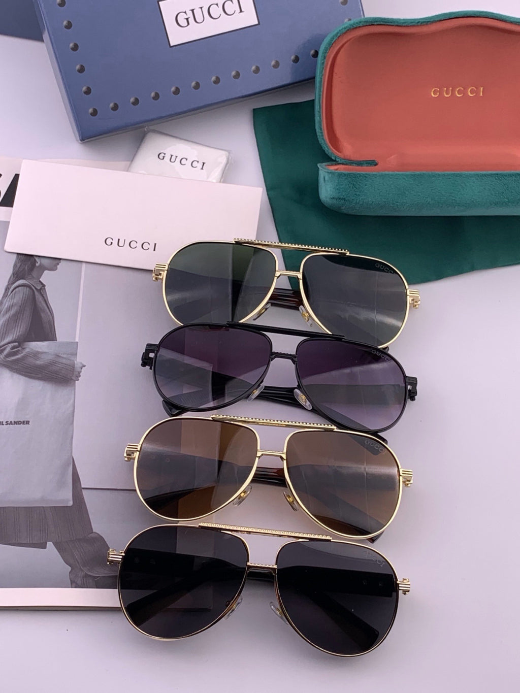 Gucci G08893 Aviator Black Lens Sunglasses for Men & Women - 357809 - detail image 5