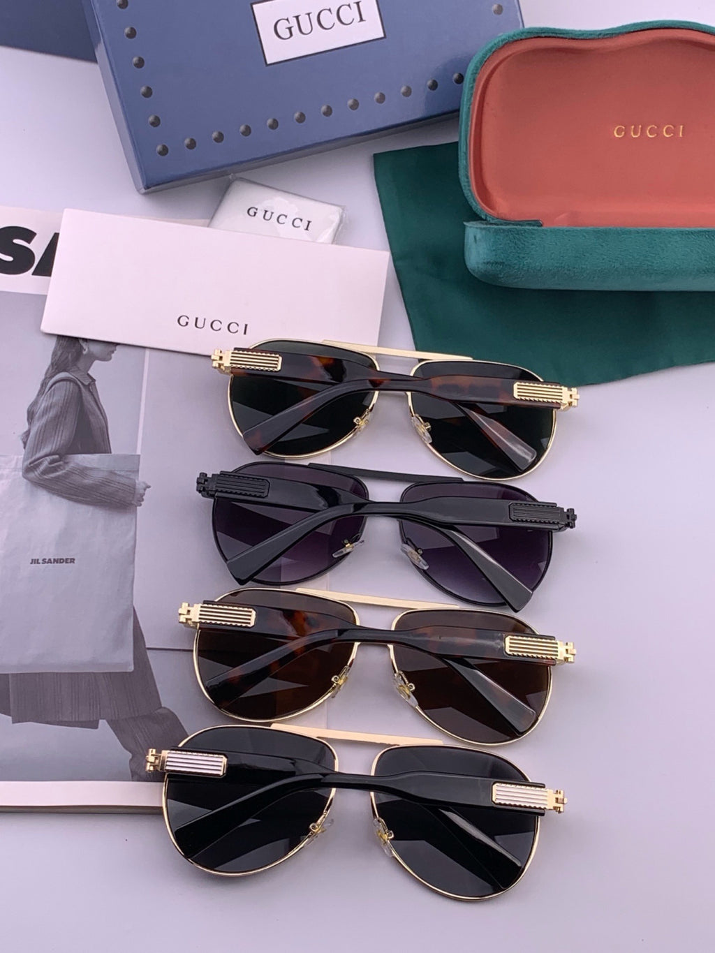 Gucci G08893 Aviator Black Lens Sunglasses for Men & Women - 357809 - detail image 4