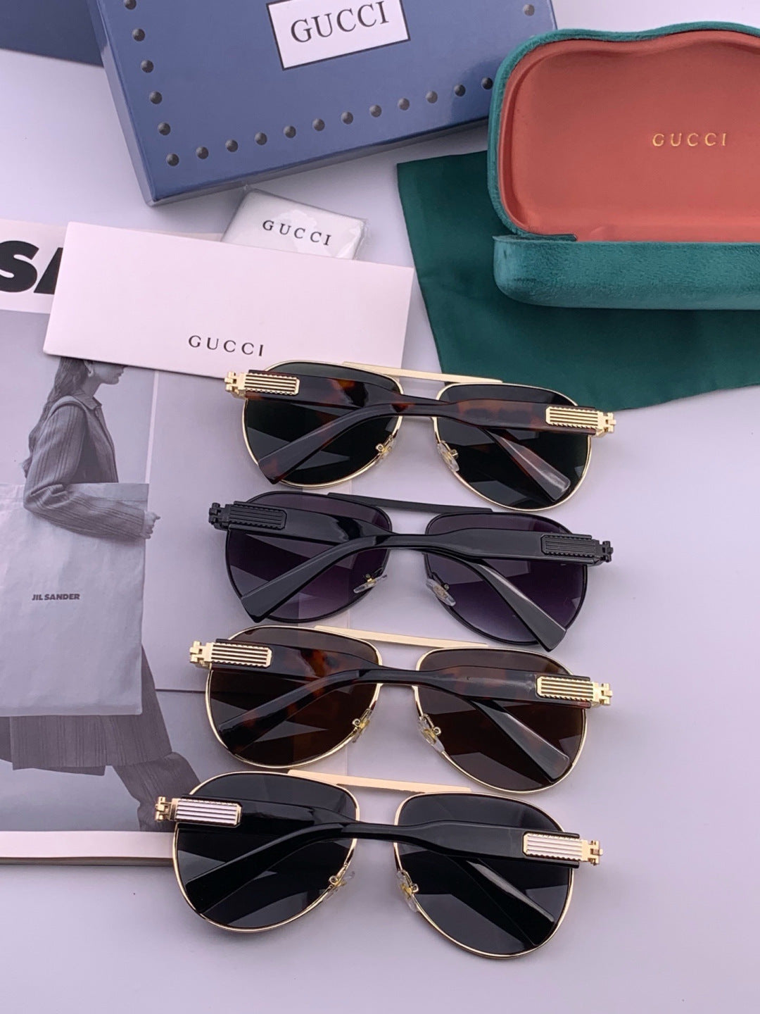 Gucci G08893 Aviator Black Lens Sunglasses for Men & Women - 357809 - detail image 4