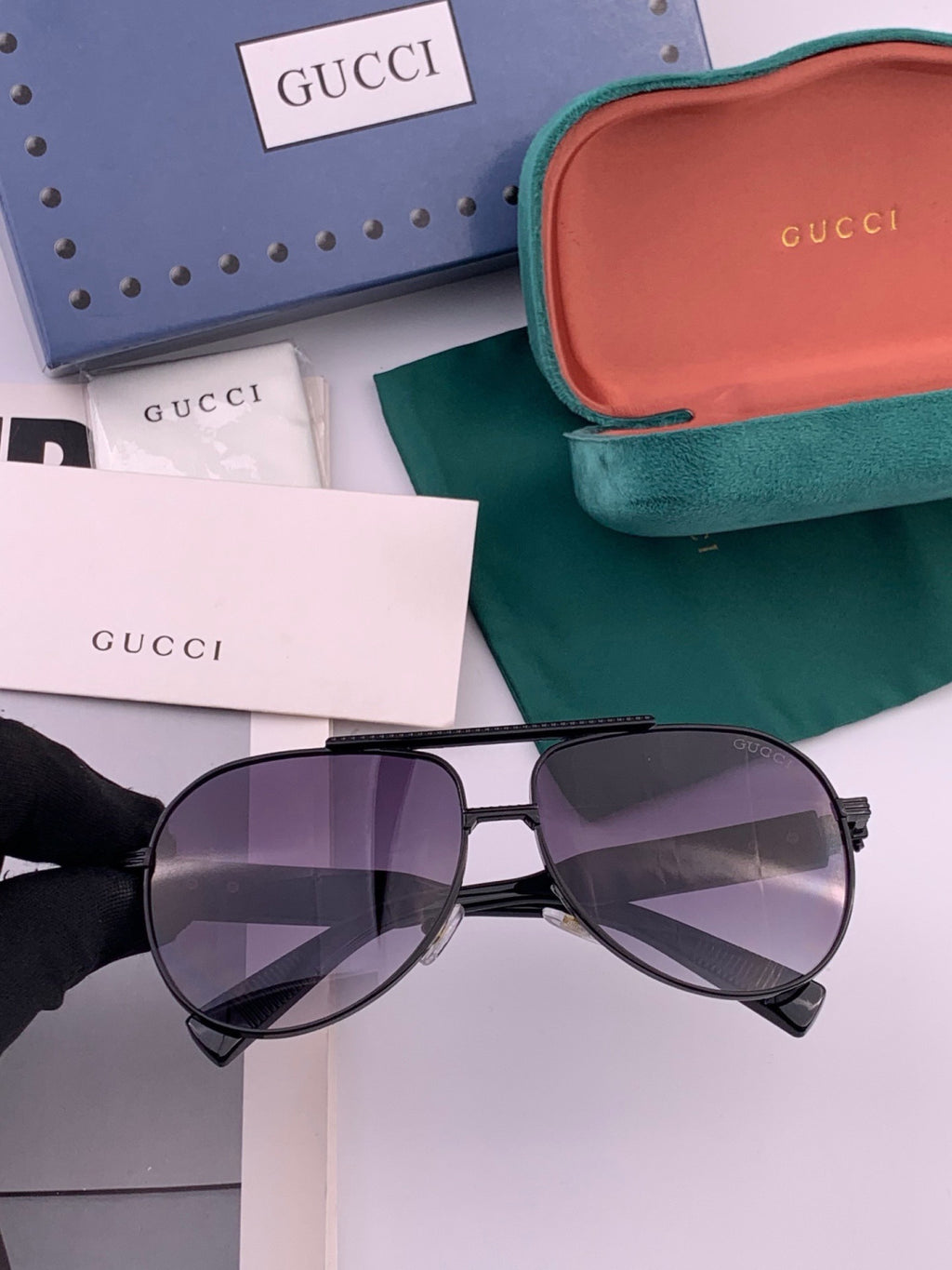 Gucci G08893 Aviator Black Lens Sunglasses for Men & Women - 357809 - detail image 2