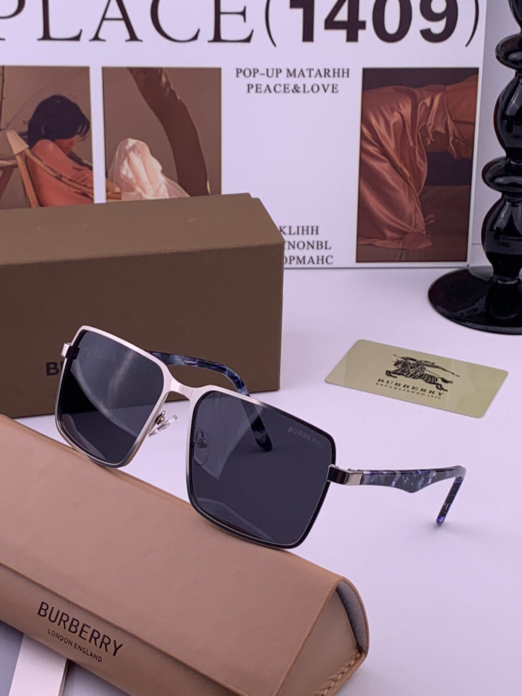 Burberry B880667 Aviator Gold Lens Sunglasses for Men - 358626 - detail image 2