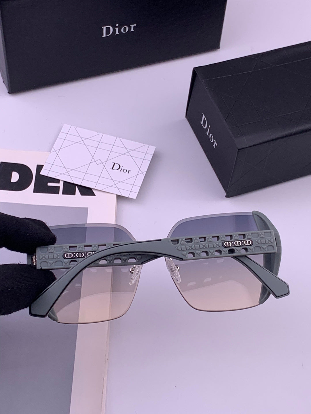 Dior CD5296 Square Gold Lens Sunglasses for Women - 371899 - detail image 6