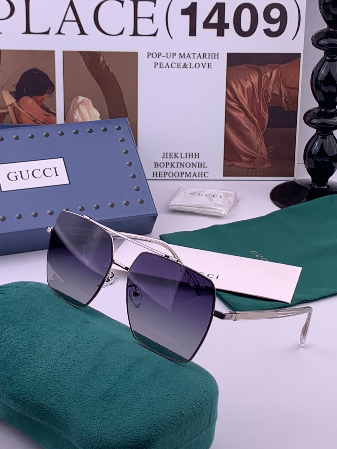 Gucci G5803 Polarized Aviator Black Lens Sunglasses for Men - 371630 - detail image 2