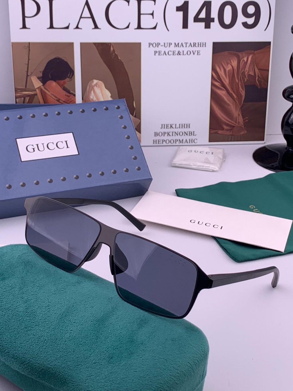 Gucci G2225 Polarized Aviator Gold Lens Sunglasses for Men - 371631