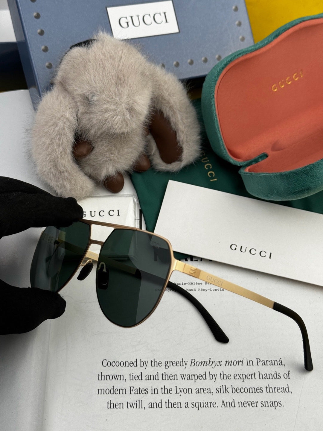 Gucci G2380 Polarized Aviator Gold Lens Sunglasses for Men - 371595 - detail image 5