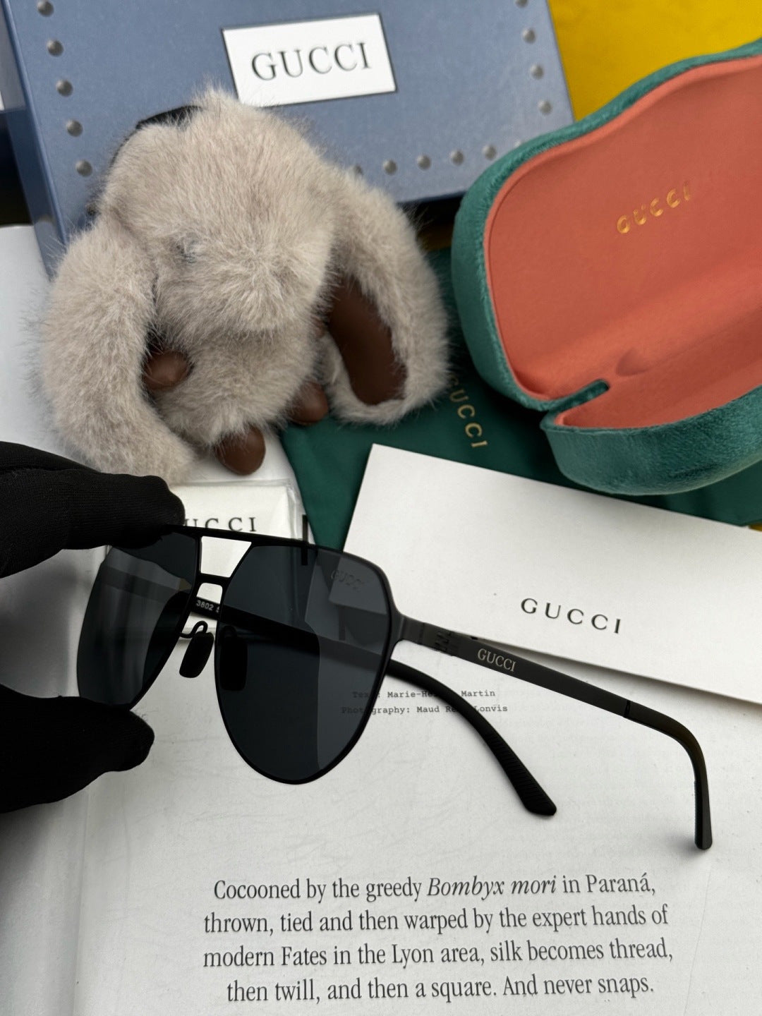 Gucci G2380 Polarized Aviator Gold Lens Sunglasses for Men - 371595 - detail image 6