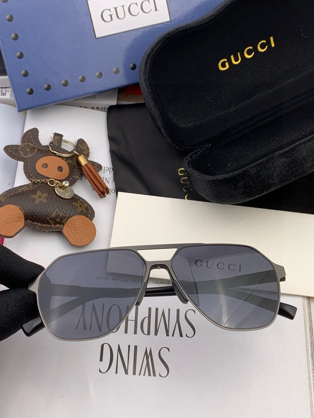 Gucci G3807 Polarized Aviator Brown Lens Sunglasses for Men - 371596 - detail image 2