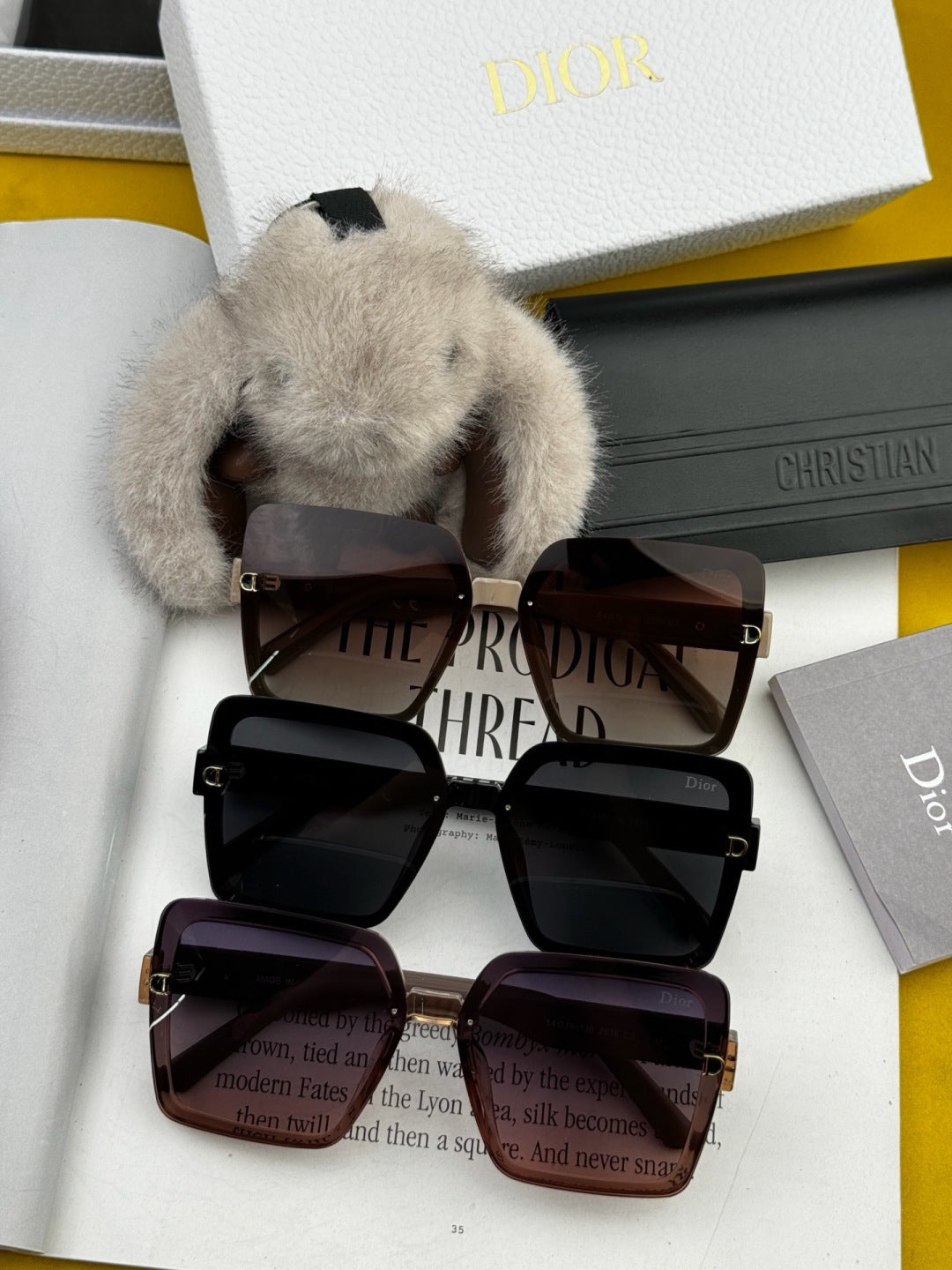 Dior CD6251 Polarized Square Black Lens Sunglasses for Women - 371896 - detail image 7