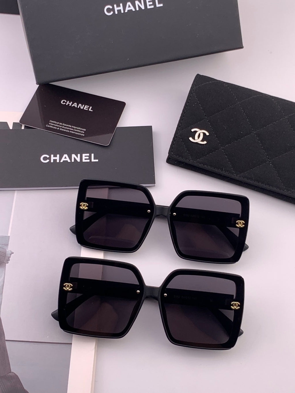 Chanel CH8519 Polarized Square Black Lens Sunglasses for Women - detail image 7