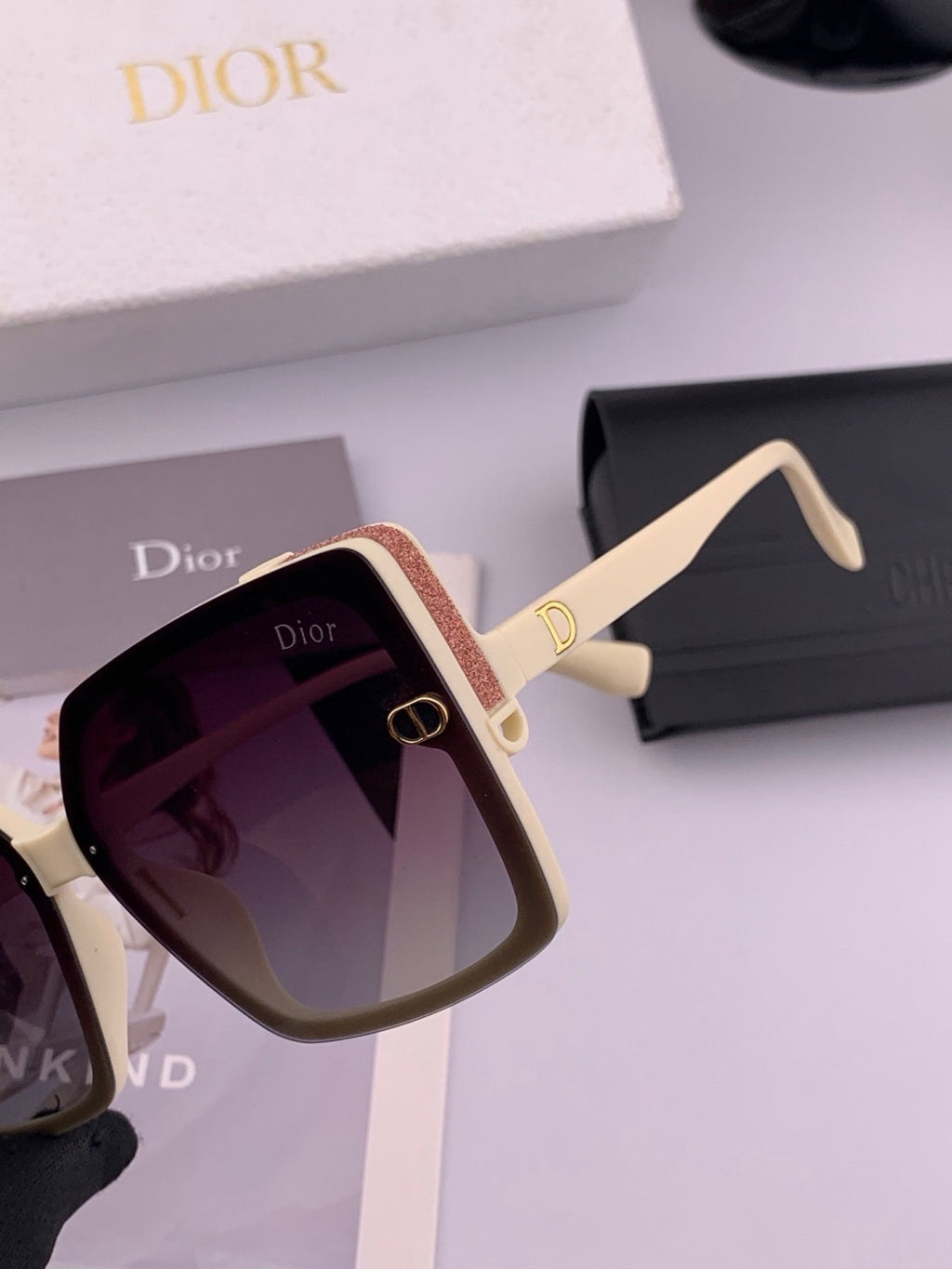 Dior CD4971 Polarized Square Gold Lens Sunglasses for Women - 371889 - detail image 4