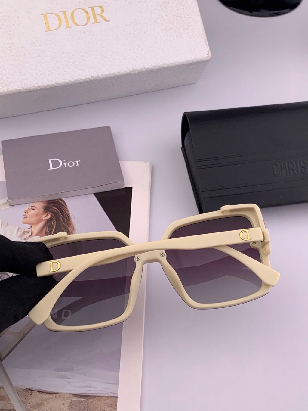 Dior CD4971 Polarized Square Gold Lens Sunglasses for Women - 371889 - detail image 3