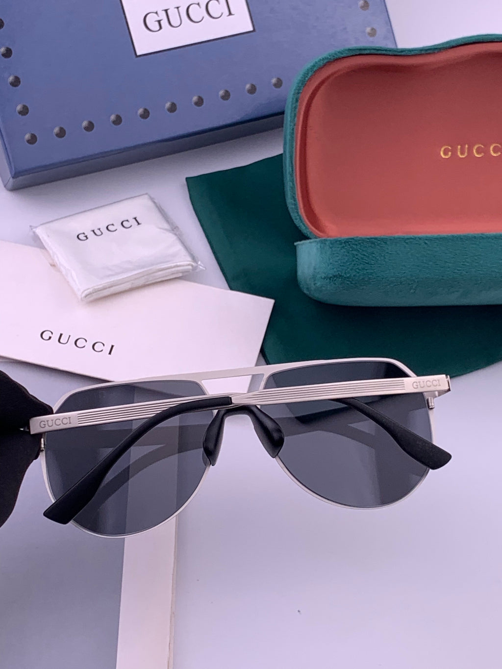 Gucci G7225 Polarized Aviator Gold Lens Sunglasses for Men - 371653 - detail image 6