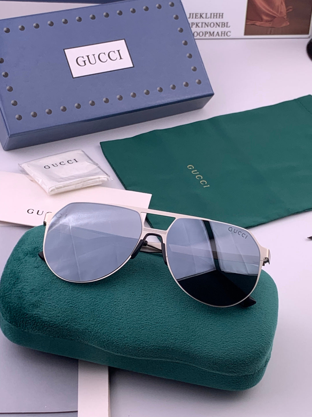 Gucci G7225 Polarized Aviator Gold Lens Sunglasses for Men - 371653 - detail image 7
